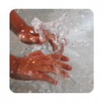 Hands in water